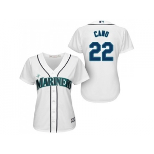 Women's Seattle Mariners #22 Robinson Cano White Home Stitched MLB Jersey