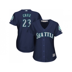 Women's Seattle Mariners #23 Nelson Cruz Navy Blue Alternate Stitched MLB Jersey