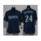 Women's Seattle Mariners #24 Ken Griffey Navy Blue Alternate Stitched MLB Jersey