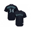 Women's Seattle Mariners #34 Felix Hernandez Navy Blue Alternate Stitched MLB Jersey