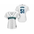 Women's Seattle Mariners #51 Ichiro Suzuki White Fashion Stitched MLB Jersey