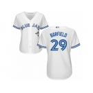 Women Majestic Toronto Blue Jays #29 Jesse Barfield Replica White Home MLB Jersey