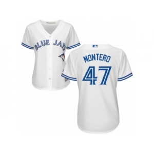Women Majestic Toronto Blue Jays #47 Miguel Montero Authentic White Home MLB Jersey