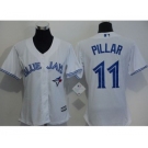 Women Toronto Blue Jays #11 Kevin Pillar White Home Stitched Baseball Jersey