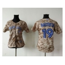 Women Toronto Blue Jays #19 Jose Bautista Camo Fashion Stitched MLB Jersey