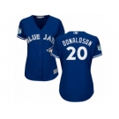 Women's Majestic Toronto Blue Jays #20 Josh Donaldson Authentic Royal Blue 2017 Spring Training Cool Base MLB Jersey