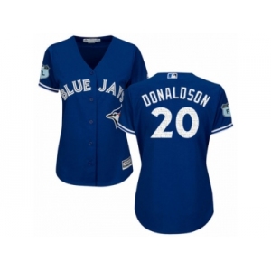 Women's Majestic Toronto Blue Jays #20 Josh Donaldson Authentic Royal Blue 2017 Spring Training Cool Base MLB Jersey