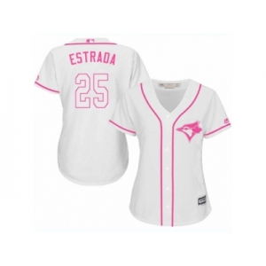 Women's Majestic Toronto Blue Jays #25 Marco Estrada Replica White Fashion Cool Base MLB Jersey