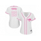 Women's Majestic Toronto Blue Jays #29 Devon Travis Replica White Fashion Cool Base MLB Jersey