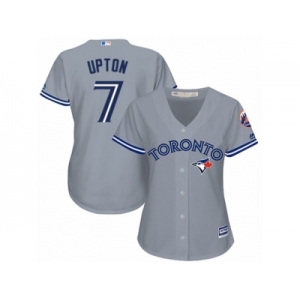 Women's Majestic Toronto Blue Jays #7 B.J. Upton Replica Grey Road MLB Jersey