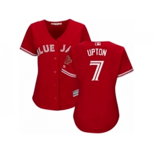 Women's Majestic Toronto Blue Jays #7 B.J. Upton Replica Red Canada Day MLB Jersey