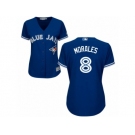 Women's Majestic Toronto Blue Jays #8 Kendrys Morales Replica Blue Alternate MLB Jersey