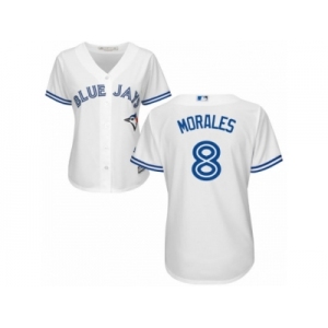 Women's Majestic Toronto Blue Jays #8 Kendrys Morales Replica White Home MLB Jersey