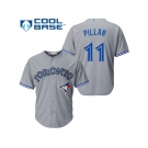 Women's Toronto Blue Jays #11 Kevin Pillar Grey Road Stitched MLB Jersey