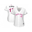 Women's Toronto Blue Jays #12 Roberto Alomar White Mother's Day Cool Base Stitched MLB Jersey