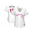 Women's Toronto Blue Jays #19 Paul Molitor White Mother's Day Cool Base Stitched MLB Jersey