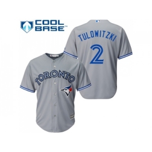 Women's Toronto Blue Jays #2 Troy Tulowitzki Grey Road Stitched MLB Jersey