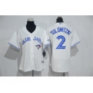 Women's Toronto Blue Jays #2 Troy Tulowitzki White Cool Base Jersey