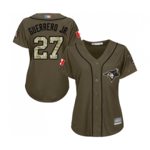 Women's Toronto Blue Jays #27 Vladimir Guerrero Jr. Authentic Green Salute to Service Baseball Jersey