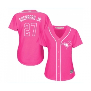 Women's Toronto Blue Jays #27 Vladimir Guerrero Jr. Authentic Pink Fashion Cool Base Baseball Jersey