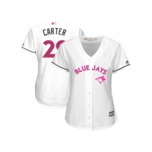 Women's Toronto Blue Jays #29 Joe Carter White Mother's Day Cool Base Stitched MLB Jersey