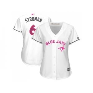 Women's Toronto Blue Jays #6 Marcus Stroman White Mother's Day Cool Base Stitched MLB Jersey