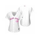 Women's Toronto Blue Jays White Home 2016 Mother's Day Cool Base Team Jersey