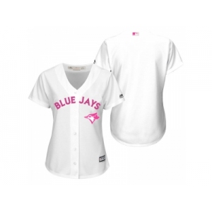 Women's Toronto Blue Jays White Home 2016 Mother's Day Cool Base Team Jersey