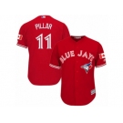 Youth Majestic Toronto Blue Jays #11 Kevin Pillar Authentic Red Canada Day MLB Jersey