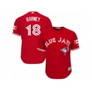 Youth Majestic Toronto Blue Jays #18 Darwin Barney Authentic Red Canada Day MLB Jersey