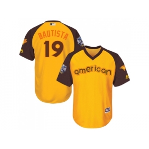 Youth Majestic Toronto Blue Jays #19 Paul Molitor Authentic Yellow 2016 All-Star American League BP Cool Base MLB Jersey