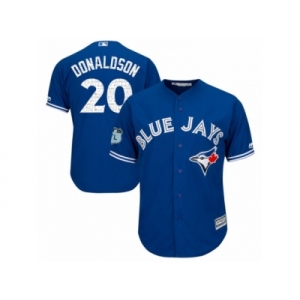 Youth Majestic Toronto Blue Jays #20 Josh Donaldson Authentic Royal Blue 2017 Spring Training Cool Base MLB Jersey