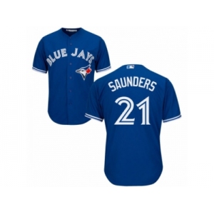 Youth Majestic Toronto Blue Jays #21 Michael Saunders Replica Blue Alternate MLB Jersey