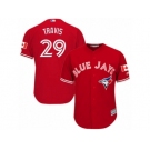 Youth Majestic Toronto Blue Jays #29 Devon Travis Authentic Red Canada Day MLB Jersey