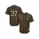 Youth Majestic Toronto Blue Jays #37 Jason Grilli Authentic Green Salute to Service MLB Jersey