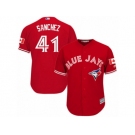 Youth Majestic Toronto Blue Jays #41 Aaron Sanchez Authentic Red Canada Day MLB Jersey