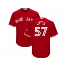 Youth Majestic Toronto Blue Jays #57 Mat Latos Replica Red Canada Day MLB Jersey