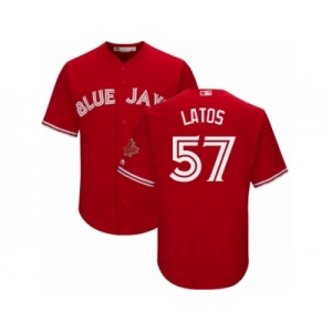 Youth Majestic Toronto Blue Jays #57 Mat Latos Replica Red Canada Day MLB Jersey