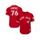 Youth Majestic Toronto Blue Jays #76 Tony Sanchez Authentic Red Canada Day MLB Jersey