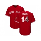 Youth Toronto Blue Jays #14 Justin Smoak Red Alternate Stitched MLB Jersey