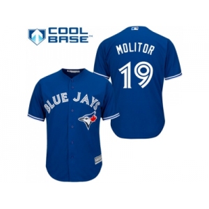 Youth Toronto Blue Jays #19 Paul Molitor Blue Cool Base Stitched MLB Jersey