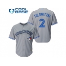 Youth Toronto Blue Jays #2 Troy Tulowitzki Grey Cool Base Stitched MLB Jersey