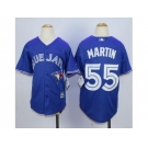 Youth Toronto Blue Jays #55 Russell Martin Blue New Jerseys