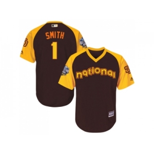 Youth Majestic San Diego Padres #1 Ozzie Smith Authentic Brown 2016 All-Star National League BP Cool Base Cool Base MLB Jersey