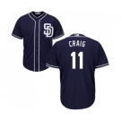 Youth Majestic San Diego Padres #11 Allen Craig Replica Navy Blue Alternate 1 Cool Base MLB Jersey
