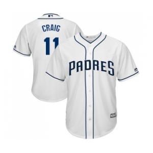 Youth Majestic San Diego Padres #11 Allen Craig Replica White Home Cool Base MLB Jersey