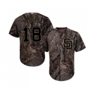 Youth Majestic San Diego Padres #18 Austin Hedges Authentic Camo Realtree Collection Flex Base MLB Jersey