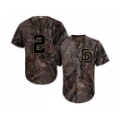 Youth Majestic San Diego Padres #2 Jose Pirela Authentic Camo Realtree Collection Flex Base MLB Jersey