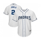 Youth Majestic San Diego Padres #2 Jose Pirela Replica White Home Cool Base MLB Jersey