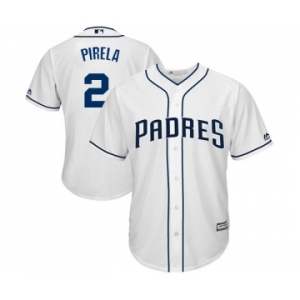 Youth Majestic San Diego Padres #2 Jose Pirela Replica White Home Cool Base MLB Jersey